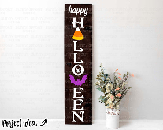 Happy Halloween Porch Sign, Digital Download, Cricut SVG Cut File, Silhouette, Fall Front Door Leaner Design