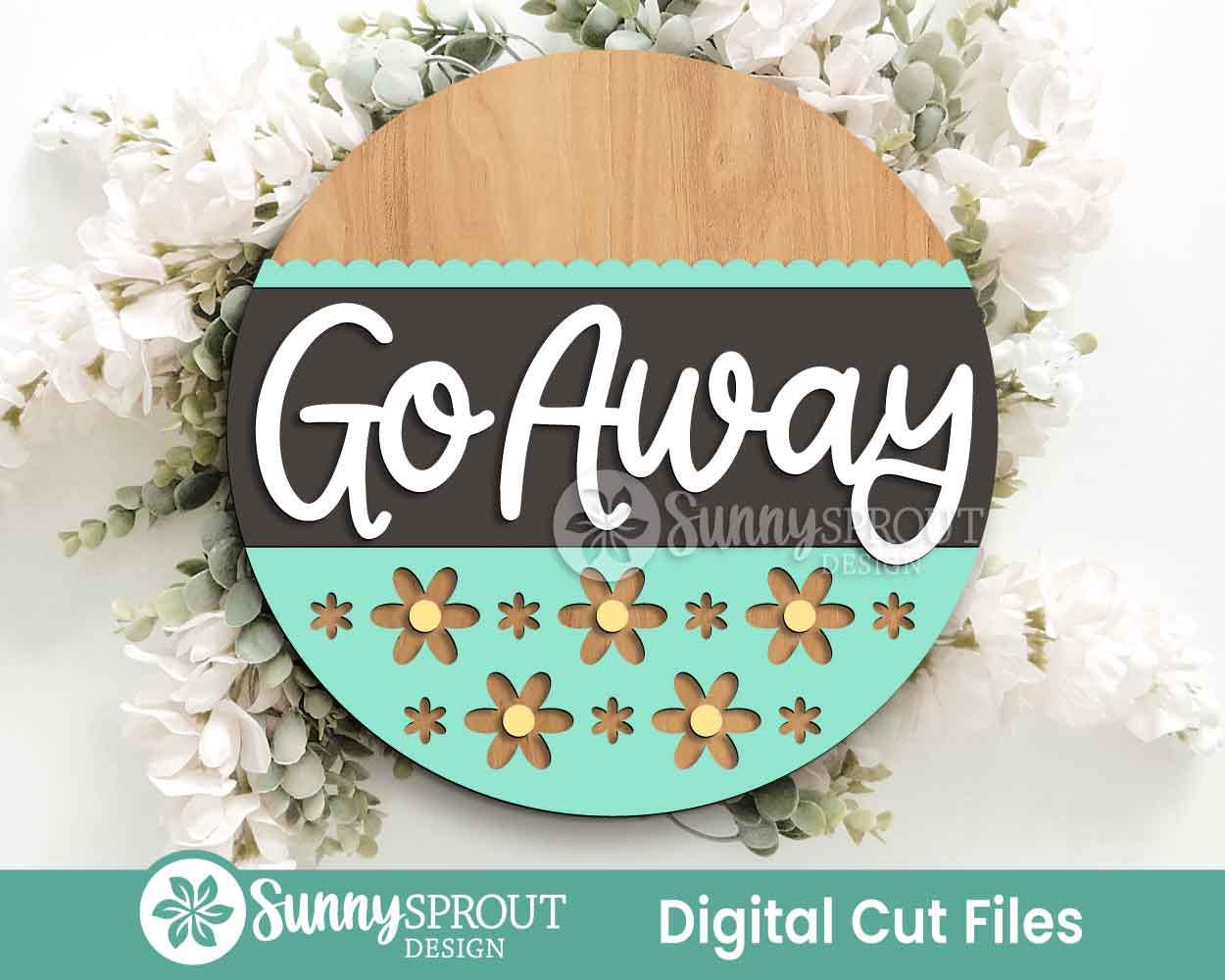 Snarky Laser Sign Bundle, Round door hanger svg, Glowforge laser cut file, Cricut, Funny door sign svg