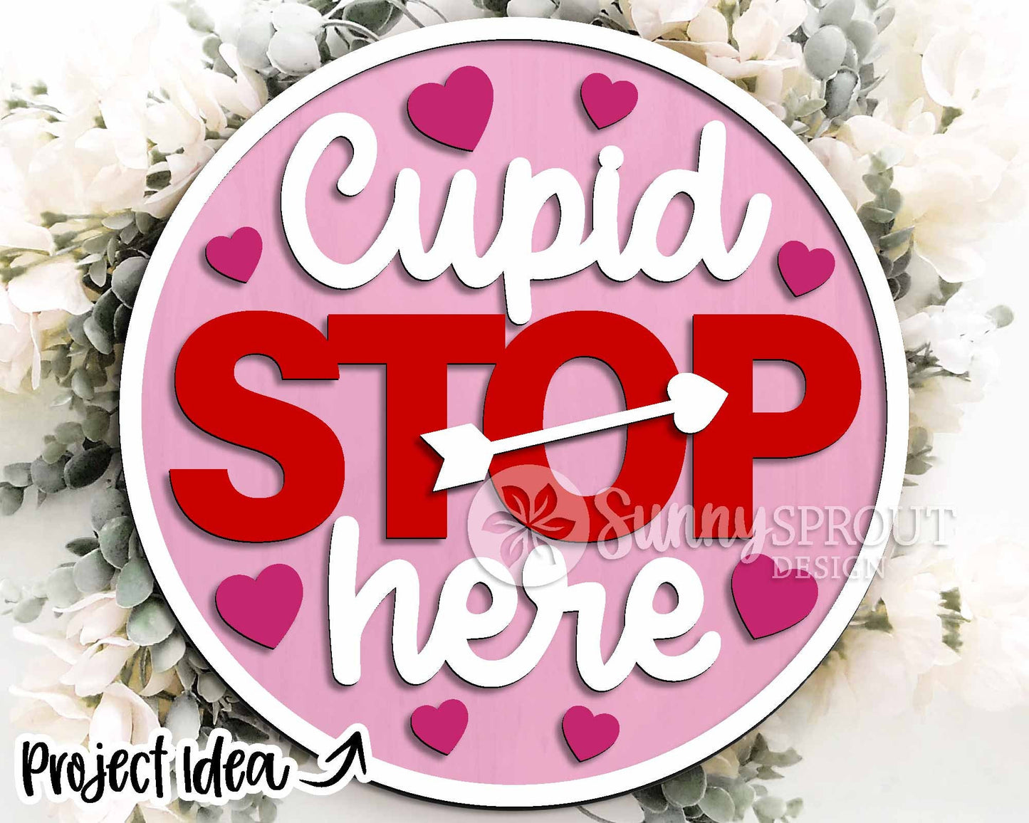 Valentine Laser Sign Bundle 3, Round door hanger, Glowforge laser file, Cricut, Heart welcome sign, Valentine's Day decor