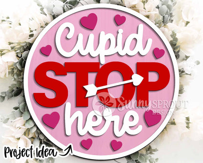 Valentine Laser Sign Bundle 3, Round door hanger, Glowforge laser file, Cricut, Heart welcome sign, Valentine's Day decor