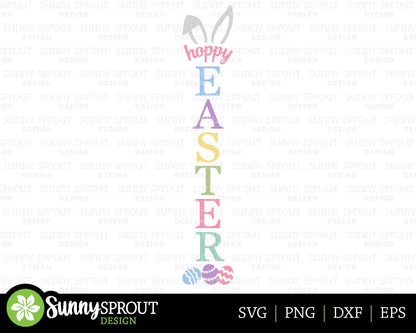 Hoppy Easter Bunny Ears Porch Sign, Digital download, SVG Cricut cut file, Silhouette, Door leaner design