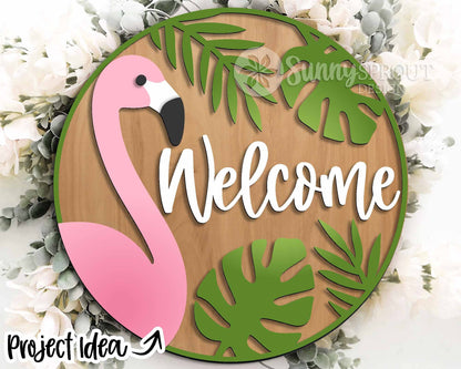 Summer Laser Sign Bundle 3, Round door hanger svg, Glowforge laser file, Cricut cut file, Front door welcome sign
