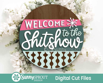 Snarky Laser Sign Bundle, Round door hanger svg, Glowforge laser cut file, Cricut, Funny door sign svg