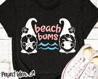 Beach Bums Gnomes SVG, Digital download, Cricut vinyl cut file, Silhouette, Summer vacation shirt, Sign, Mug design