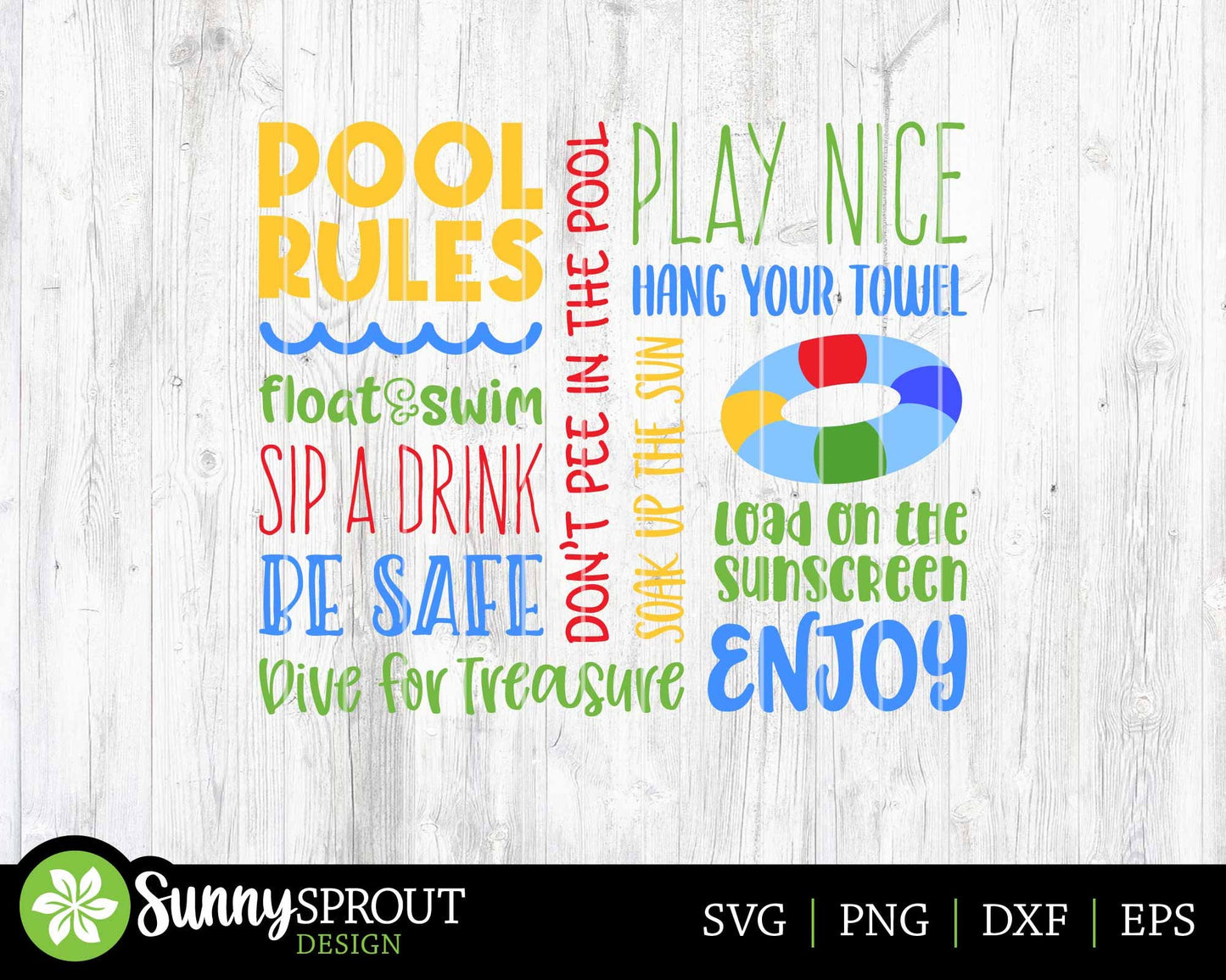 Pool Rules Word Art Sign, Digital Download, Cricut SVG Cut File, Summer Wall Decor Design