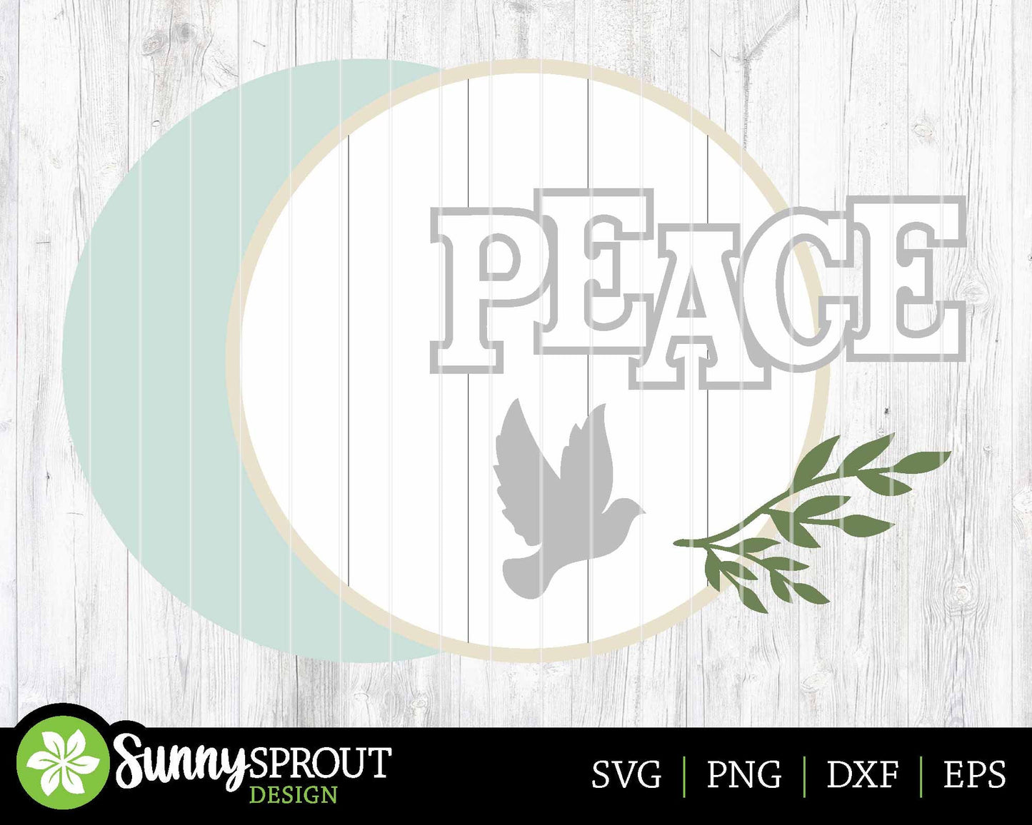 Peace Dove Branch Sign, Digital Download, SVG Laser Cut File, Cricut, Round Door Hanger Design, Christmas Decor