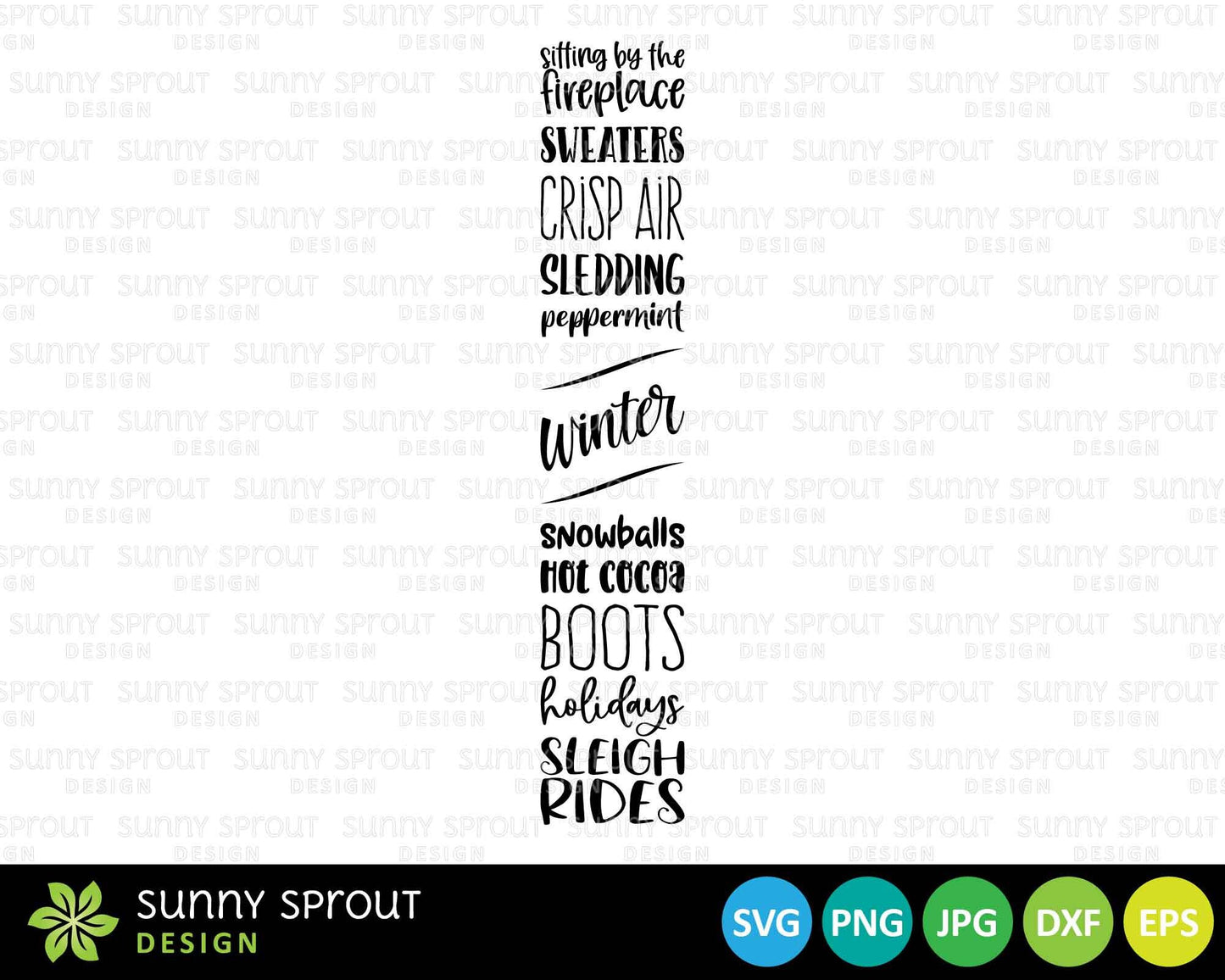 Winter Things Porch Sign | Digital Download | svg, png, jpg, dxf, eps | Print File, Cut File for Cricut | Winter Sign Design for Front Door