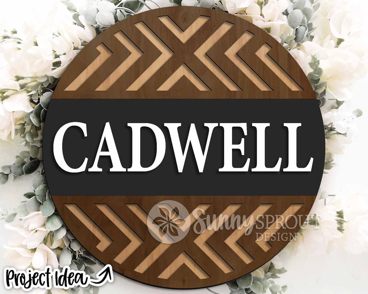 Geometric Pattern Welcome Sign, Digital Download, SVG Laser Cut File, Cricut, Modern Farmhouse Round Door Hanger Design