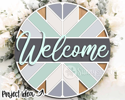 Geometric Laser Sign Bundle, Round door hanger svg, Glowforge laser file, Cricut cut file, Front door welcome sign svg