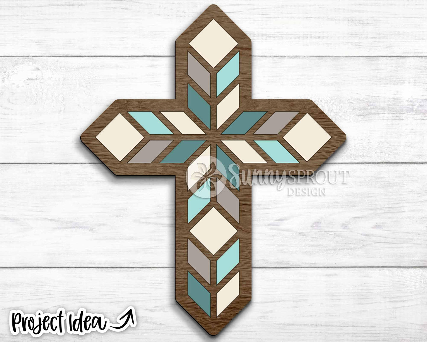 Barn Quilt Pattern Cross SVG, Digital download, SVG Laser cut file, Cricut, Door hanger design, Christian Easter decor