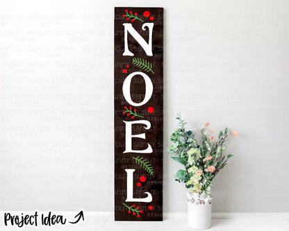 Noel Pine Berries Porch Sign, Digital download, Cricut SVG cut file, Silhouette, Christmas door leaner design