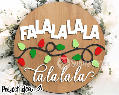Christmas Laser Sign Bundle 3, Round door hanger, Glowforge laser file, Cricut cut file, Holiday welcome svg, Winter sign
