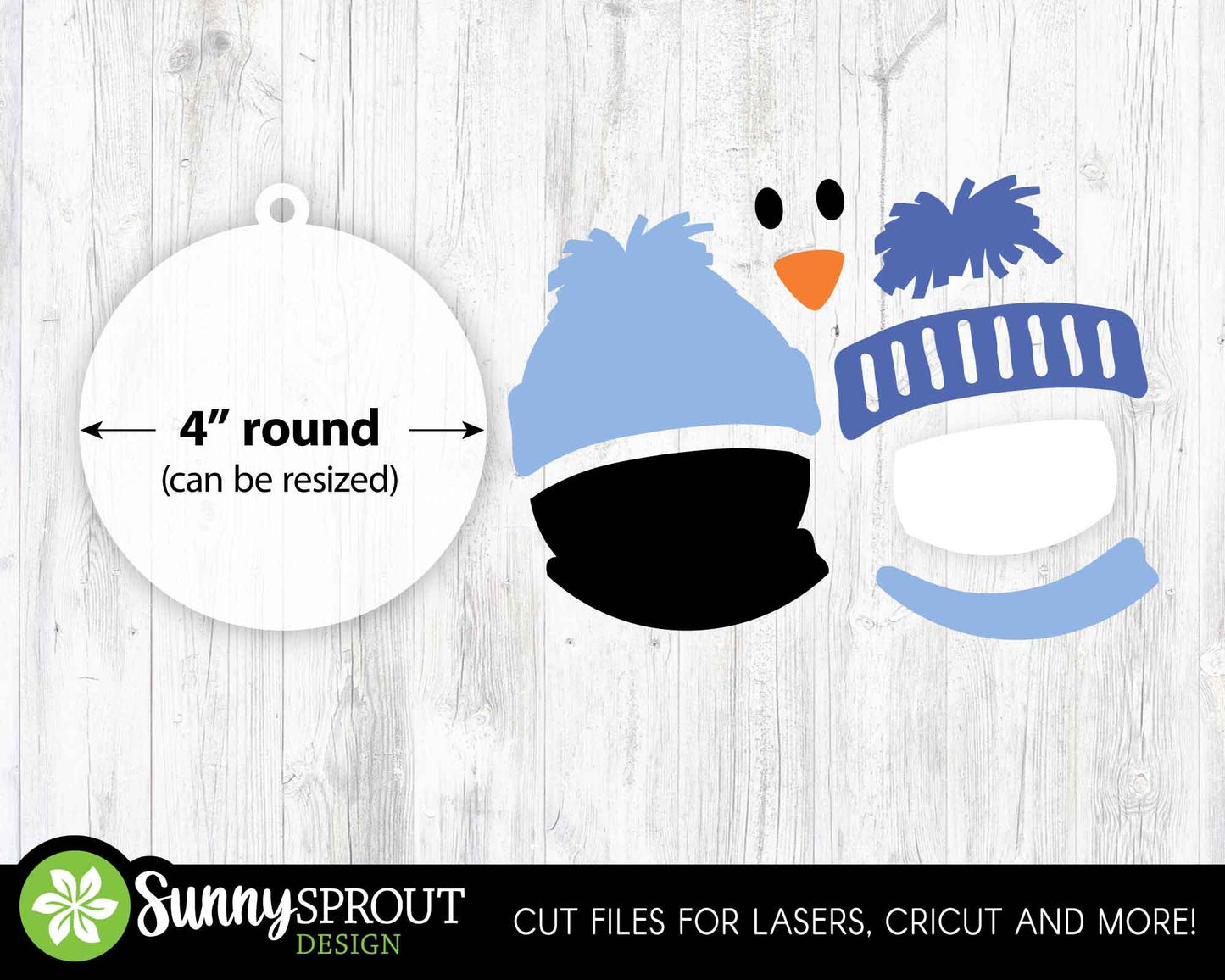 Christmas Ornament Bundle, Digital download, SVG laser cut file, Cricut, Santa snowman reindeer design
