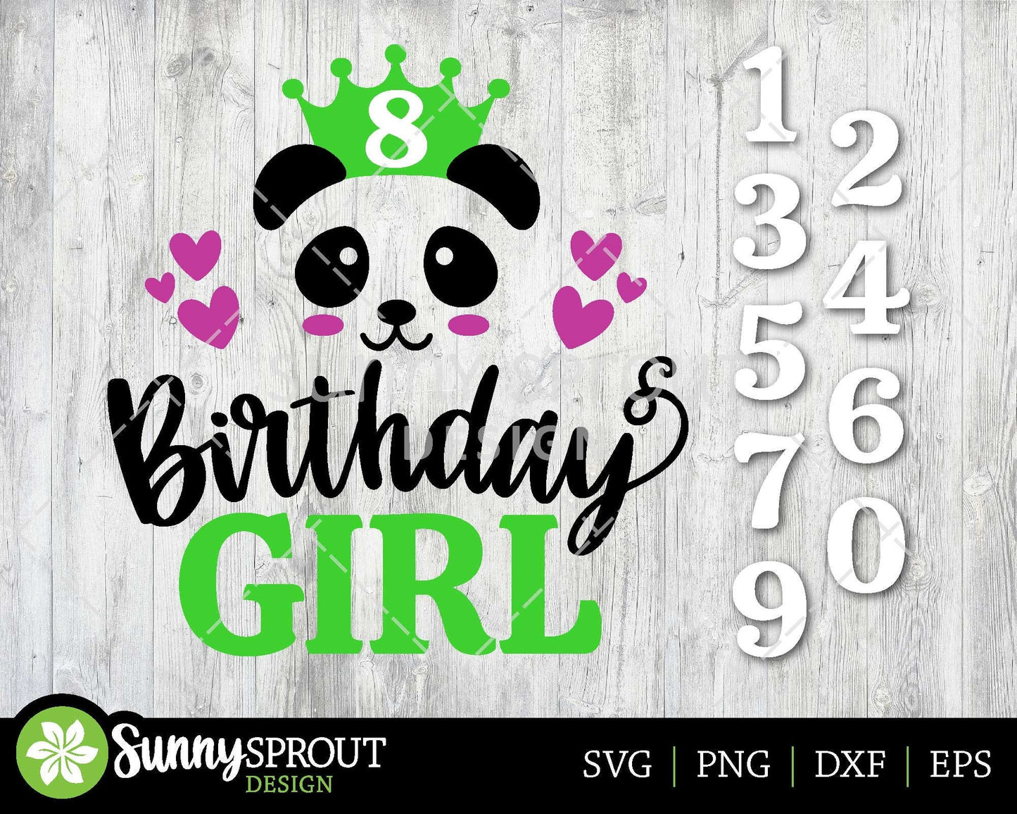 Birthday Girl Panda SVG, Digital Download, Cricut SVG Cut File, Silhouette, Girl Party Shirt Design