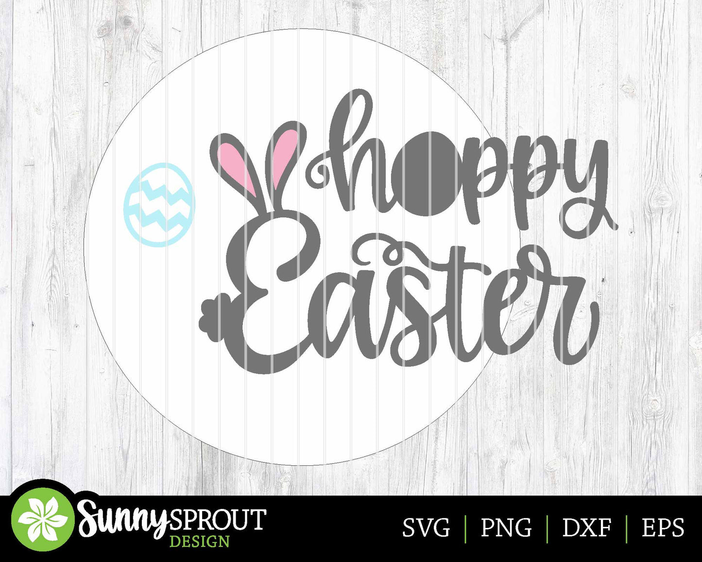 Hoppy Easter Bunny Egg Sign, Digital download, SVG laser cut file, Cricut, Round door hanger design
