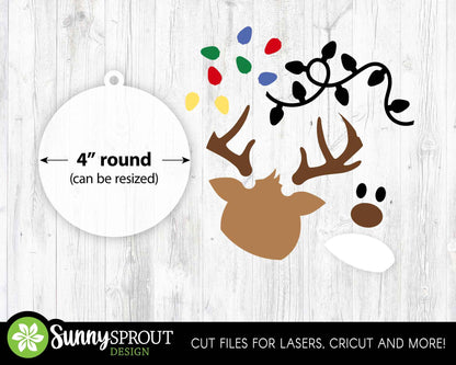 Christmas Ornament Bundle, Digital download, SVG laser cut file, Cricut, Santa snowman reindeer design