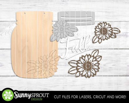 Fall Mason Jar Sign Bundle, Door hanger svg, Glowforge laser cut file, Cricut, Autumn welcome sign svg, Pumpkin apple svg