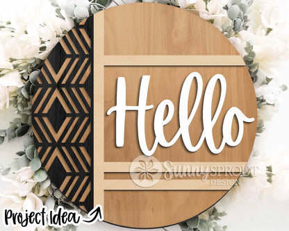 Geometric Laser Sign Bundle 2, Round door hanger svg, Glowforge laser file, Cricut, Front door welcome sign, Modern svg