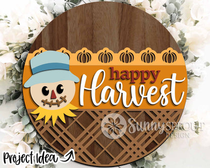 Autumn Laser Sign Bundle 1, Round door hanger, Glowforge laser file, Cricut, Fall welcome sign svg, Hello pumpkin svg