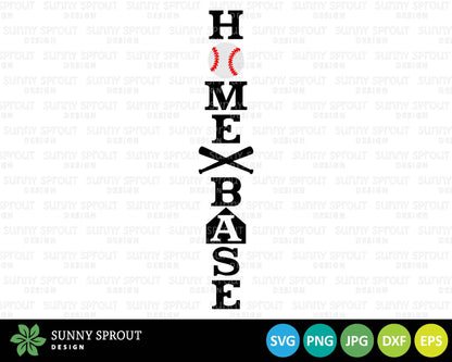Home Base Baseball Porch Sign, Digital download, Cricut SVG cut file, Silhouette, Vertical front door leaner design