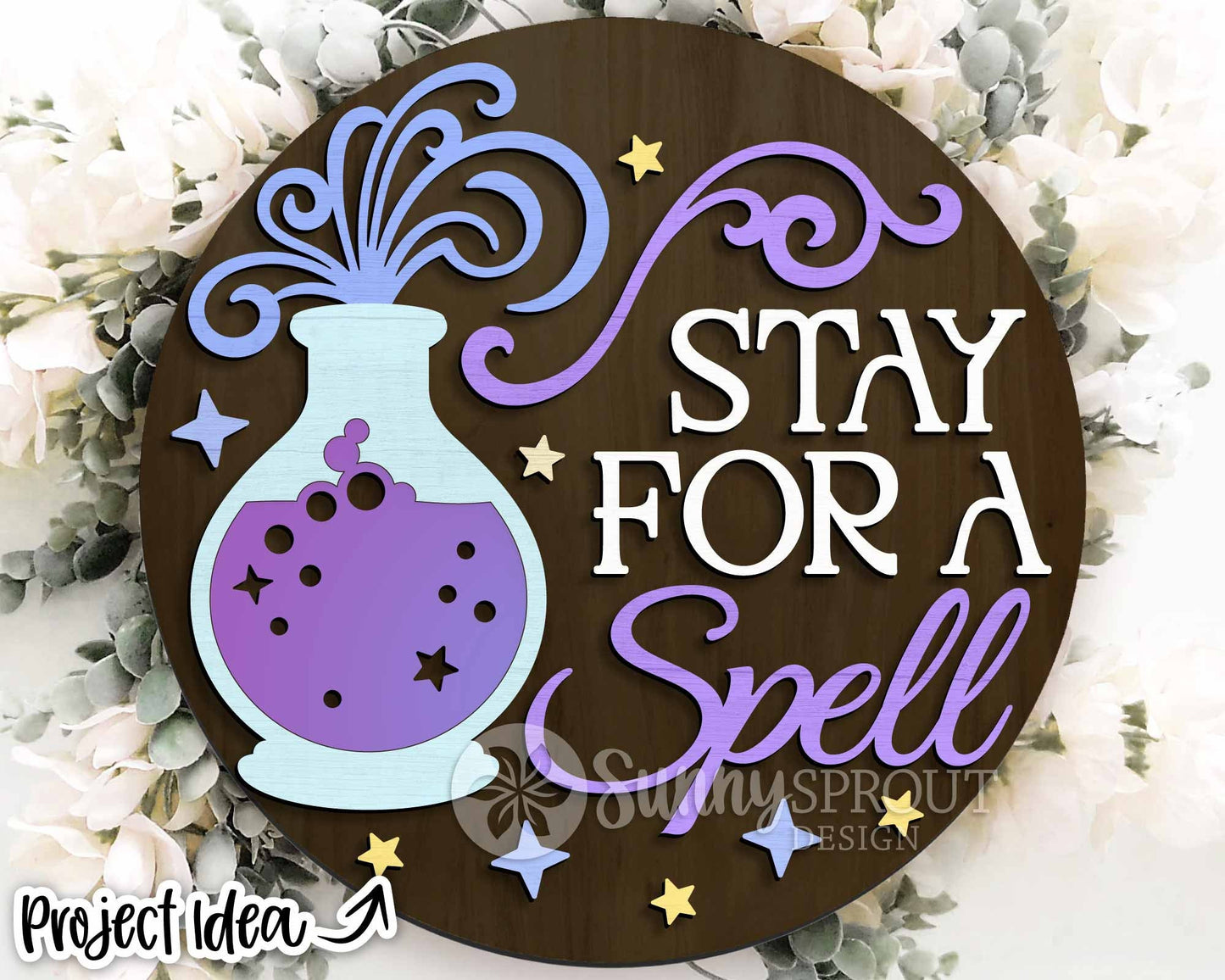 Halloween Laser Sign Bundle 3, Round door hanger, Glowforge laser file, Cricut cut file, Fall welcome sign, Spooky svg