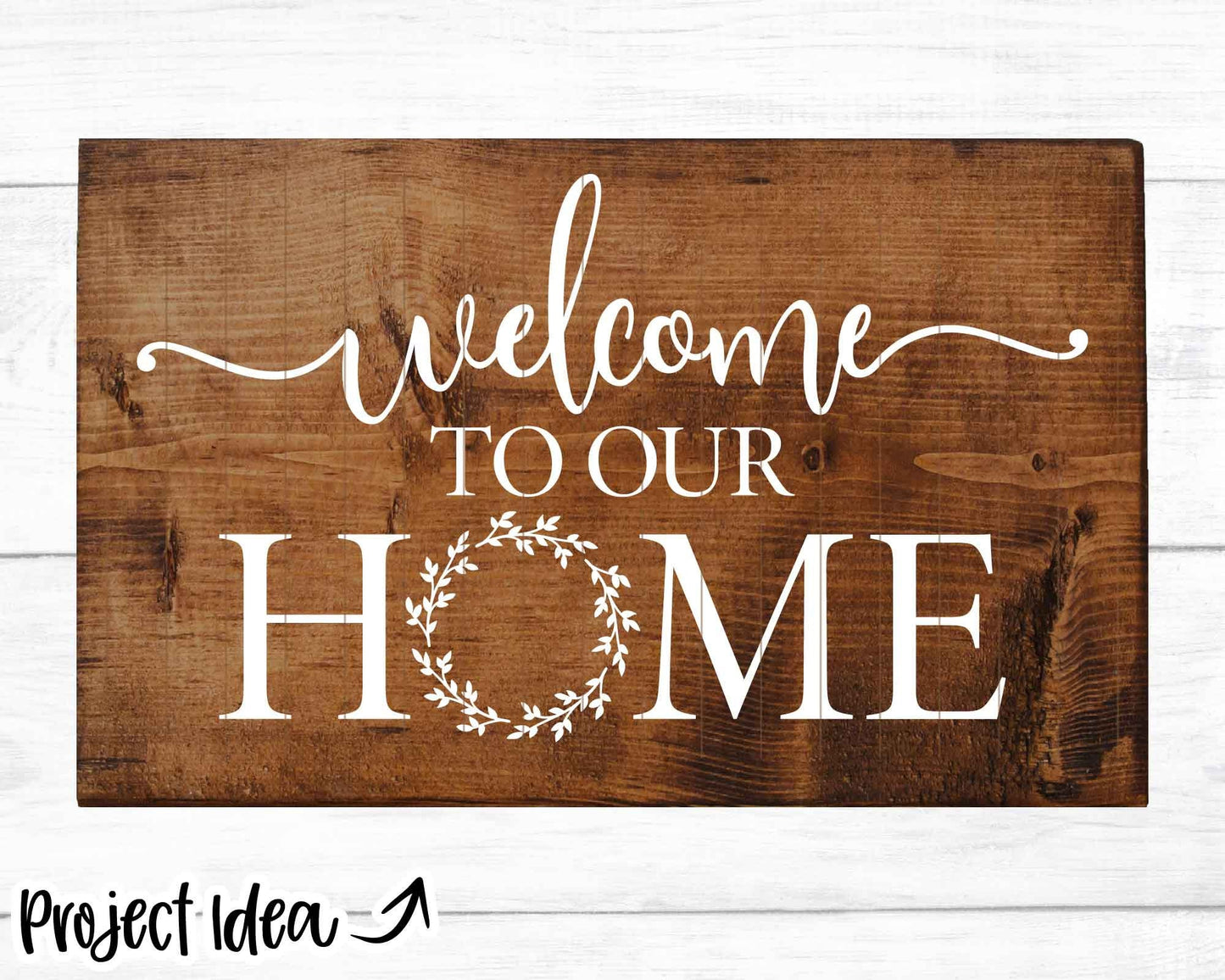 Welcome to Our Home Wreath SVG, Digital download, Cricut cut file, Silhouette, Round door hanger design