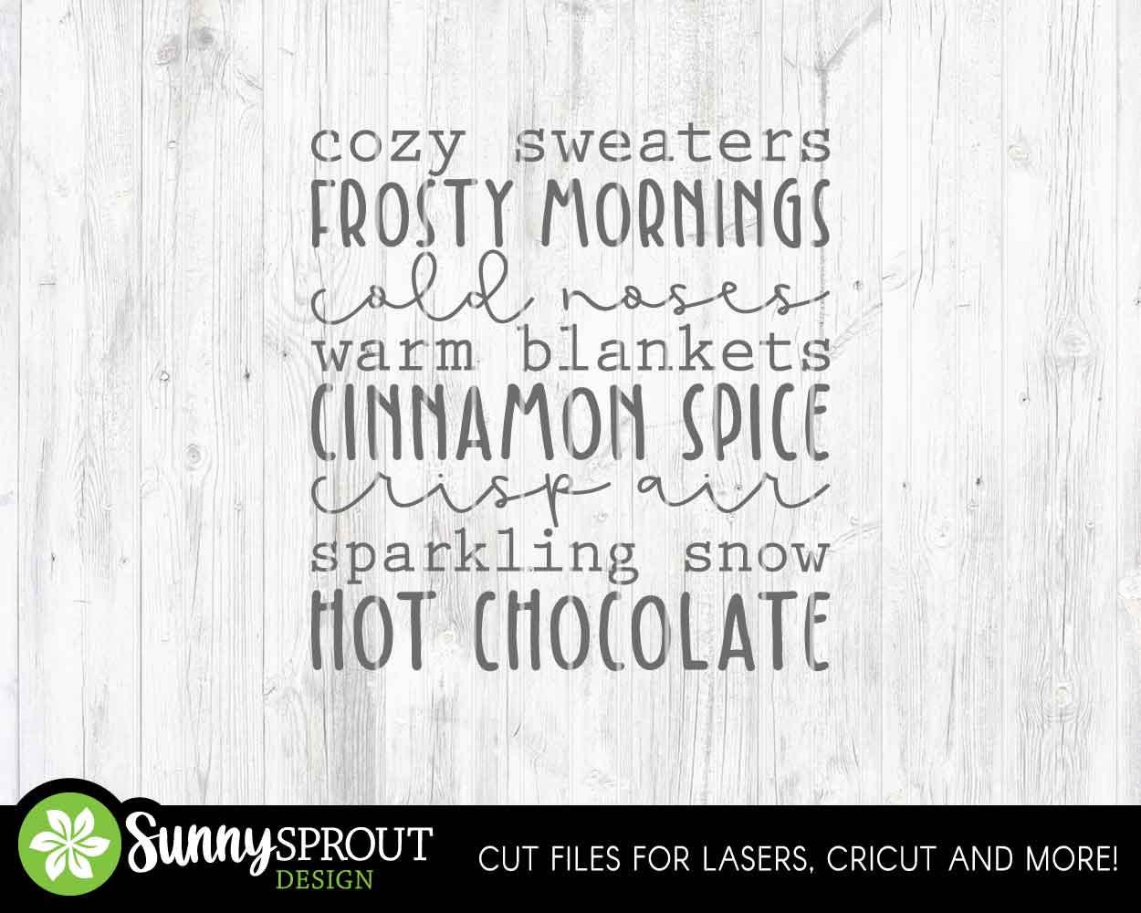 Winter Words SVG Cut File, Cricut cut file, Silhouette png, Winter craft file, Christmas sign svg, Shirt and mug design