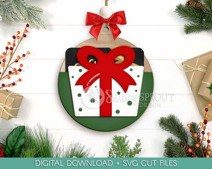 Gift Card Holder Present Ornament, Digital download, SVG laser cut file, Cricut, Christmas design