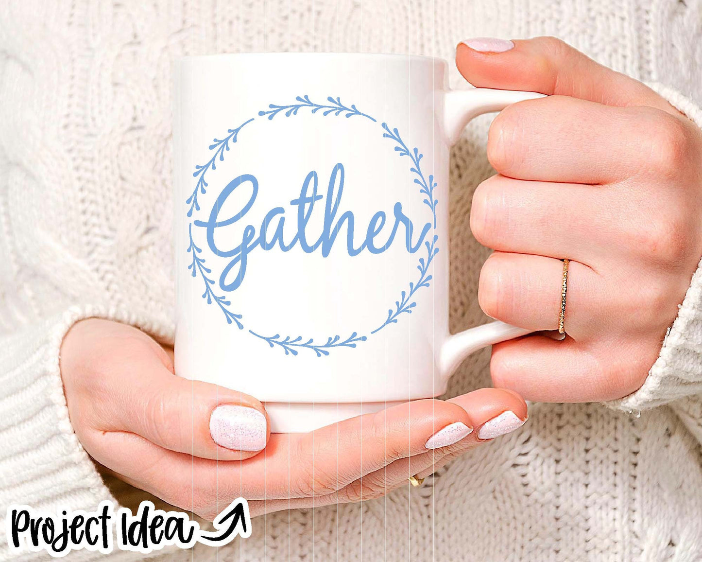 Gather Round Wreath SVG, Digital Download, Cricut Cut File, Silhouette, Round Sign Home Dining Room Decor