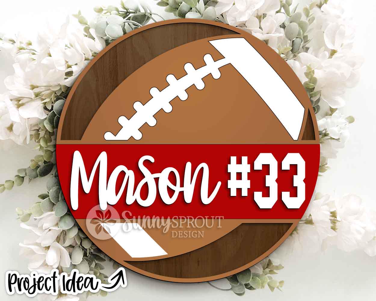 Sport Name Sign Bundle, Round door hanger svg, Glowforge laser file, Cricut, Football, Basketball, Hockey, Baseball, Personalize customize