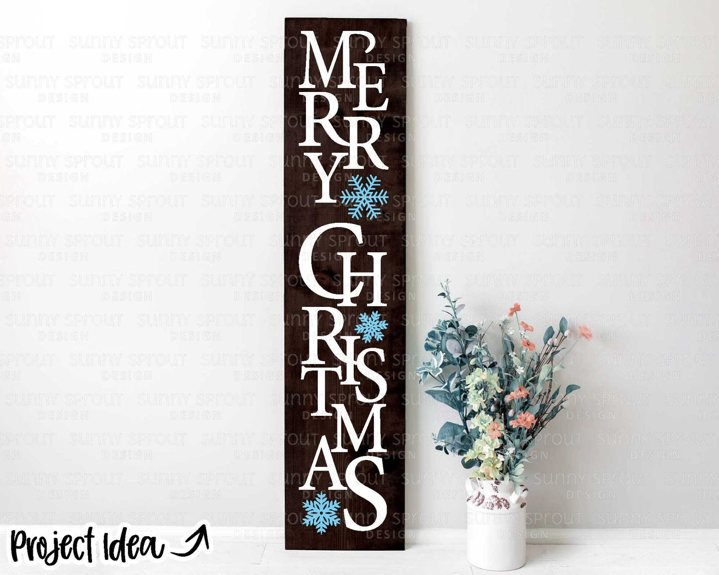 Merry Christmas Snowflake Sign, Digital download, Cricut SVG cut file, Silhouette, Front door leaner design