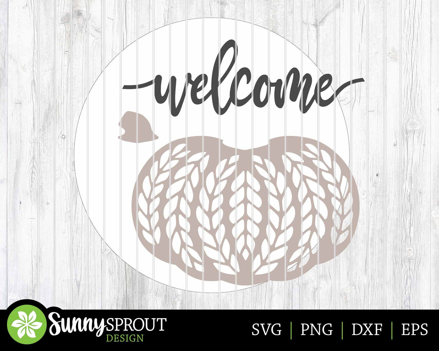 Welcome Sweater Pattern Pumpkin Sign, Digital Download, SVG Laser Cut File, Cricut, Round Fall Door Hanger Design