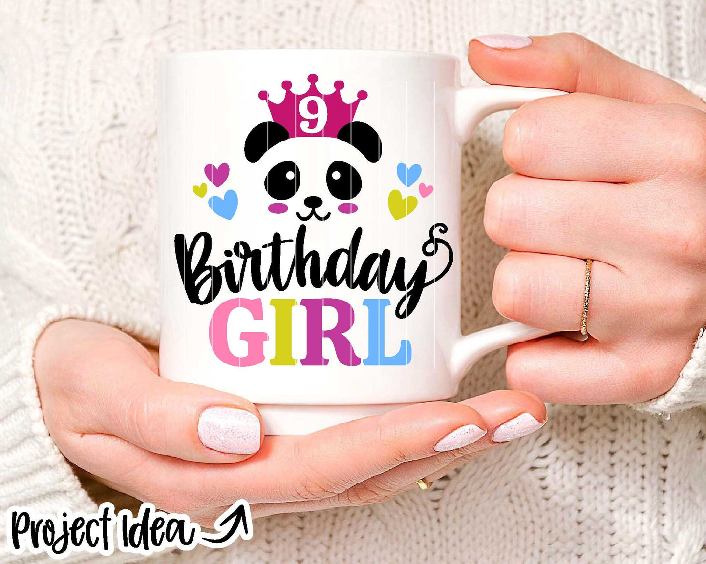 Birthday Girl Panda SVG, Digital Download, Cricut SVG Cut File, Silhouette, Girl Party Shirt Design