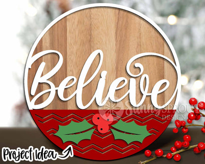 Holiday Laser Sign Bundle, Round door hanger, Glowforge laser file, Cricut, Silhouette, Christmas, Winter welcome sign