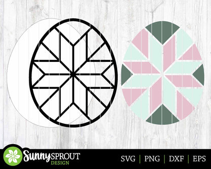 Barn Quilt Pattern Easter Egg, Digital download, SVG Laser cut file, Cricut, Round door hanger design, Spring farmhouse decor