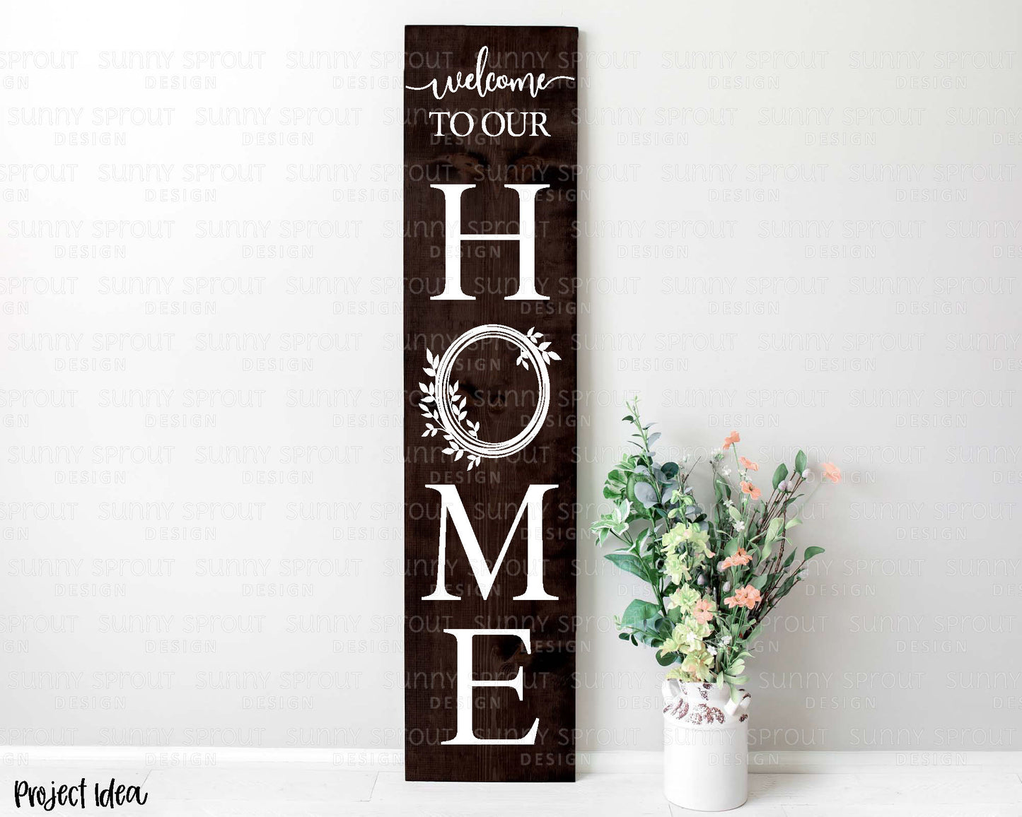 Welcome to Our Home Wreath SVG, Digital Download, Cricut Cut File, Silhouette, Front Door Leaner Design