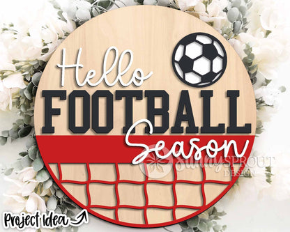 Sport Season Sign Bundle, Round door hanger svg, Glowforge laser file, Cricut, Football, Basketball, Hockey, Baseball