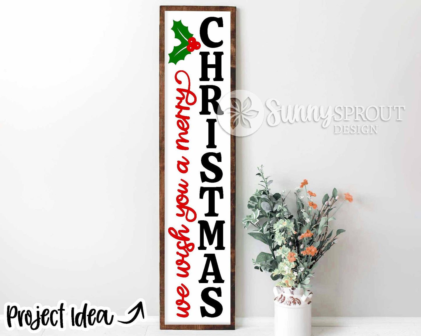 Wish You a Merry Christmas Porch Sign, Digital download, Cricut SVG cut file, Silhouette, Holiday door leaner design
