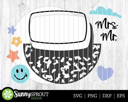 Composition Notebook Teacher Name Sign, Digital download, SVG Laser cut file, Cricut, Round door hanger design, Personalize school decor