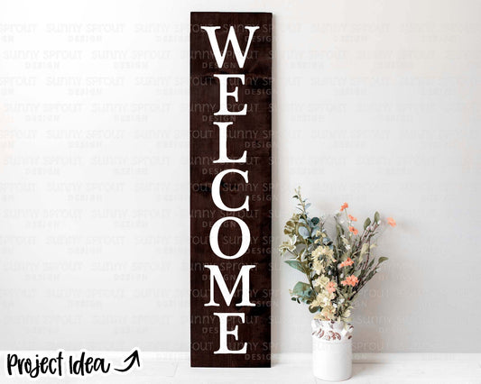 Welcome Porch Sign SVG, Digital Download, Cricut Cut File, Silhouette, Front Door Leaner Design