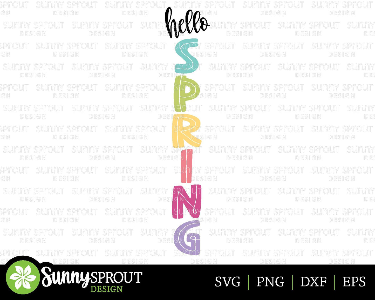 Hello Spring Porch Sign, Digital download, SVG Cricut cut file, Silhouette, Front door leaner design