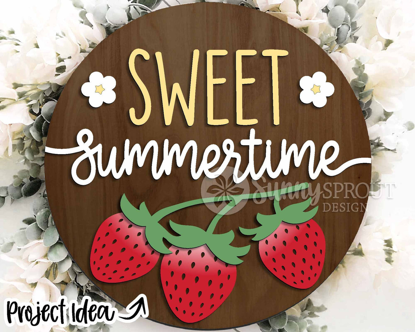 Summer Laser Sign Bundle 3, Round door hanger svg, Glowforge laser file, Cricut cut file, Front door welcome sign