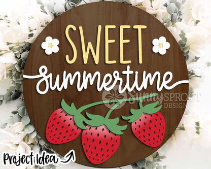 Summer Laser Sign Bundle 3, Round door hanger svg, Glowforge laser file, Cricut cut file, Front door welcome sign