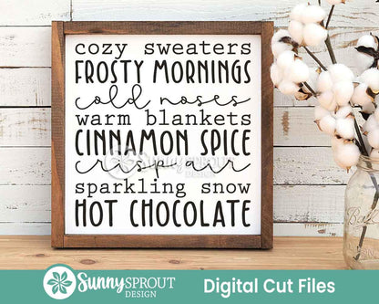 Winter Words SVG Cut File, Cricut cut file, Silhouette png, Winter craft file, Christmas sign svg, Shirt and mug design