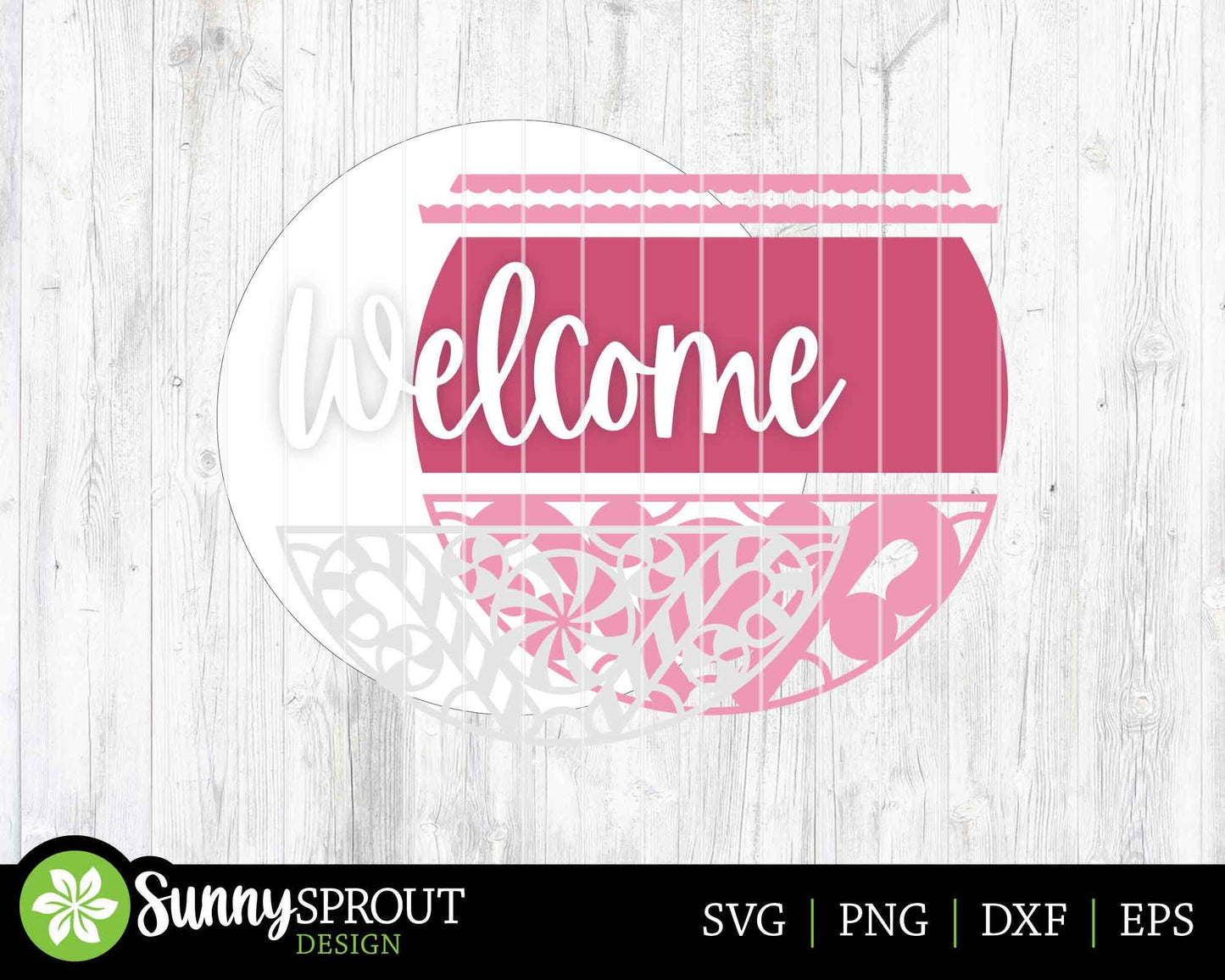 Welcome Candy Cane Pattern Sign, Digital Download, SVG Laser Cut File, Cricut, Round Door Hanger Design, Christmas Decor