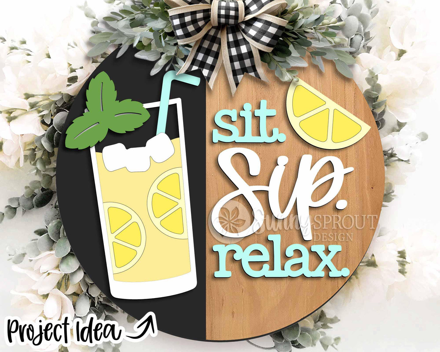 Summer Laser Sign Bundle 5, Round door hanger svg, Glowforge laser file, Cricut, Front door welcome sign, Hello summer svg