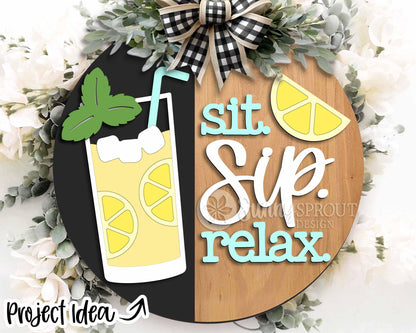 Summer Laser Sign Bundle 5, Round door hanger svg, Glowforge laser file, Cricut, Front door welcome sign, Hello summer svg