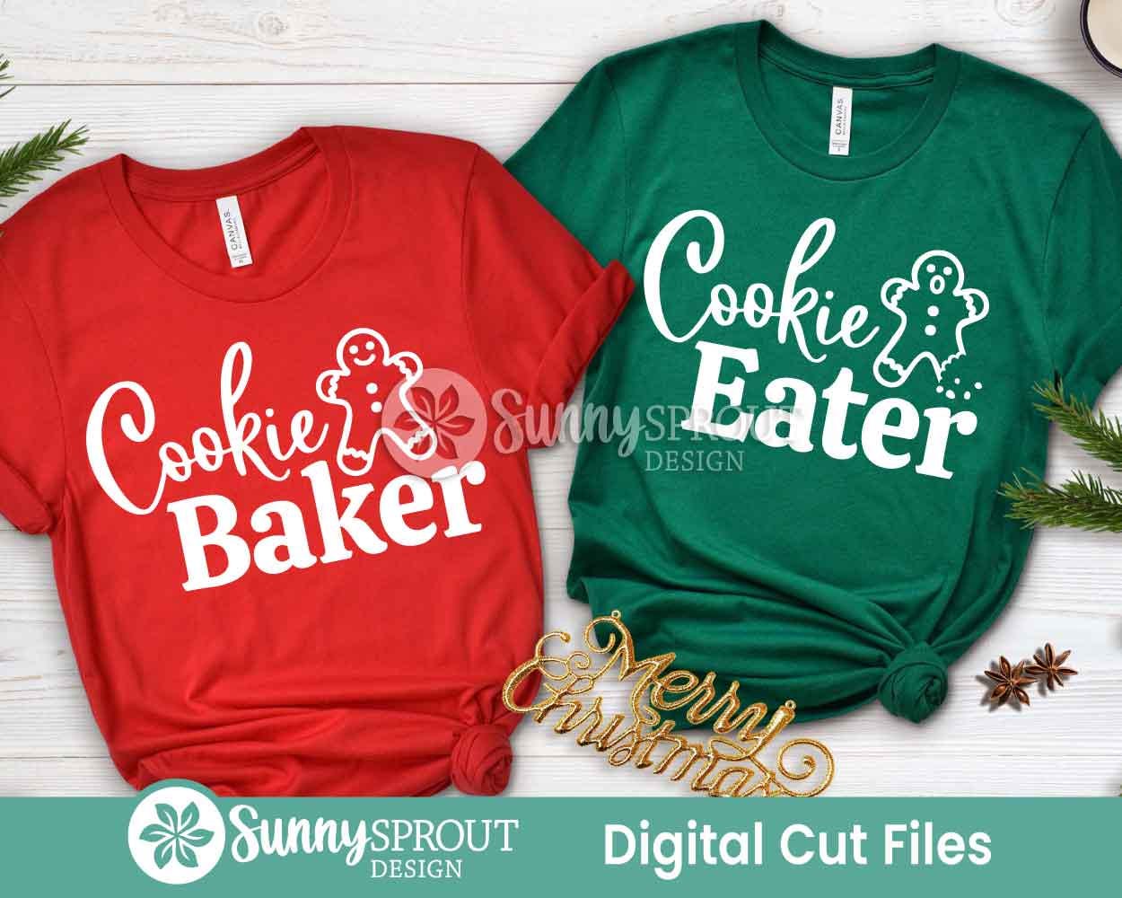 Cookie Baker Eater Shirt Design, Digital download, Cricut SVG cut file, Silhouette, Family Christmas design