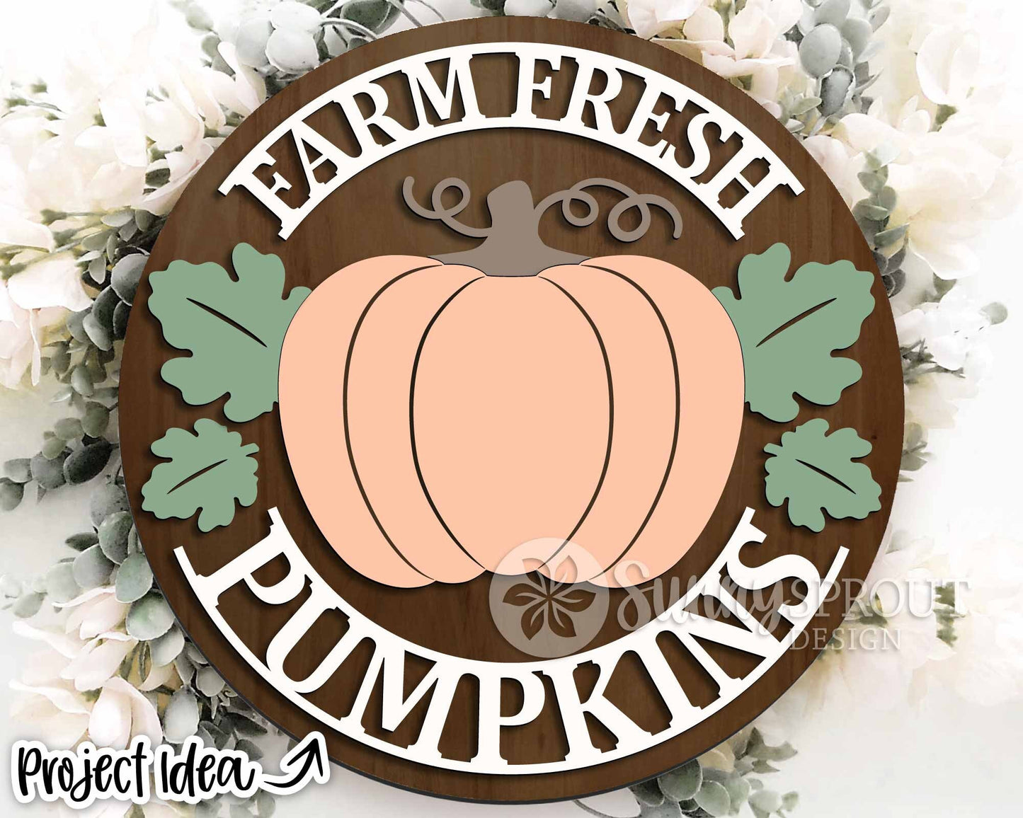 Fall Laser Sign Bundle 4, Round door hanger, Glowforge laser file, Cricut, Autumn welcome sign svg, Hello Fall pumpkin svg