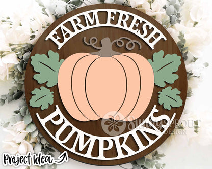 Fall Laser Sign Bundle 4, Round door hanger, Glowforge laser file, Cricut, Autumn welcome sign svg, Hello Fall pumpkin svg